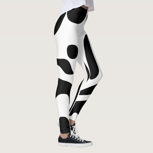 Visie Grip: Abstract Zwart & Wit Leggings (Rechts)