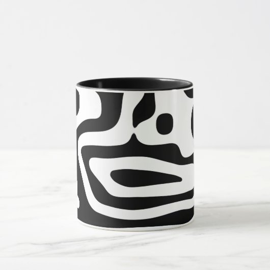 Visie Grip: Abstract Zwart & Wit Mok (Midden)