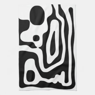 Visie Grip: Abstract Zwart & Wit Theedoek