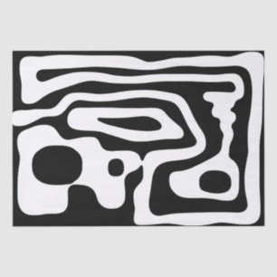 Visie Grip: Abstract Zwart & Wit Tissuepapier