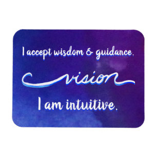 "Visie" Indigo Oog Chakra Inspirerende Woorden Mag Magneet