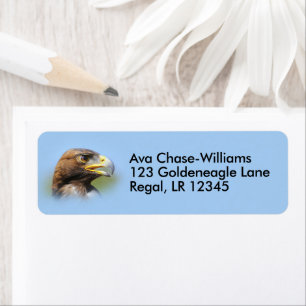 Visie op een mooie jonge Golden Eagle Etiket