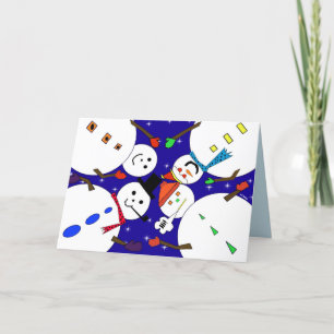 Visie op Snowmen Happy Holiday-kaartje Kaart