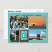 Visie van Key West, Florida Briefkaart (Voorkant / Achterkant)