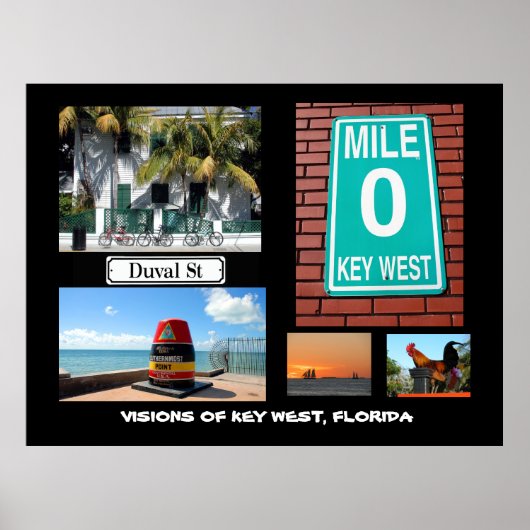 Visie van Key West, Florida Poster (Voorkant)