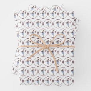Visie van Sugar Plum Fairies Nutkraker Gift Wrap Inpakpapier Vel