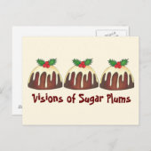 Visie van Sugar Plums-kerstplum Pudding Briefkaart (Voorkant / Achterkant)
