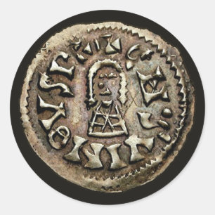 Visigoth Chindaswinth Gold Coin Obverse Ronde Sticker