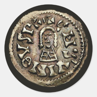 Visigoth Chindaswinth Gold Coin Obverse Ronde Sticker