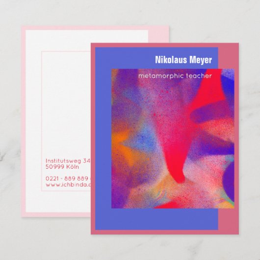 Visioenaire Kunstleraar Overmaatse Visitekaart Notitiekaartje (Voorkant / Achterkant)