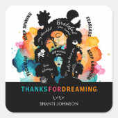 Vision Board Feest Bedankt  Vierkante Sticker (Voorkant)