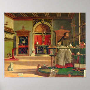 Vision of St. Augustine, 1502-08 (olie op canvas)  Poster