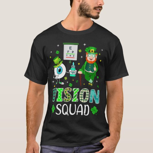 Vision Squad Leprechaun Optometrist Shamrock St Pa T-shirt (Voorkant)