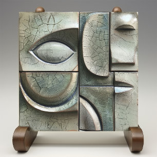 Vision Verdoyante - Carreau de Céramique Cubiste A