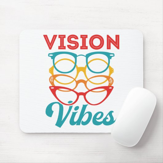 Vision Vibes Optometrist Optometry Muismat (Met muis)