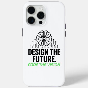 Visionair algoritmisch canvas: Abstracte code iPhone 15 Pro Max Hoesje