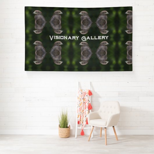 Visionaire Galerij Aangepaste Tekst Eagle afbeeldi Spandoek (Insitu)