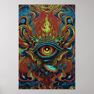 Visionaire vlammen: Spiritueel oog Poster
