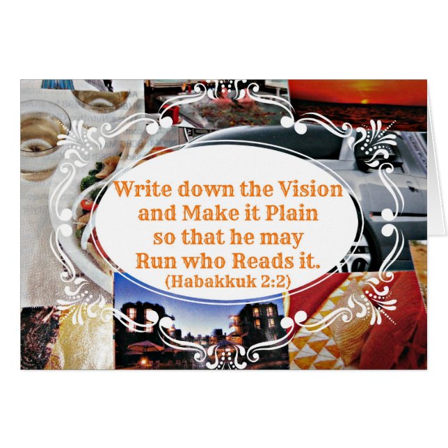 Visionbord met bijbelvers Schrijf het Visio neer (Voorkant Horizontaal)