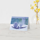 Visions de la carte d'anniversaire bleue (Fleur jaune)