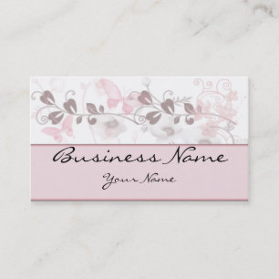 Visions de papillon dans le carte de visite rose