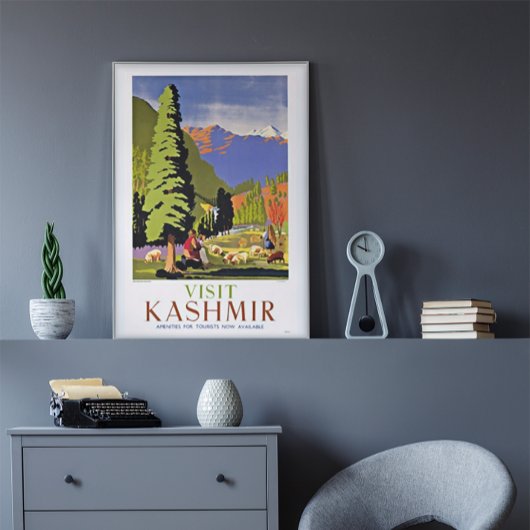 Visit Kashmir India | Vintage Travel Poster