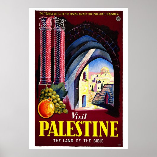 "Visit Palestine" Vintage Travel Poster (Devant)