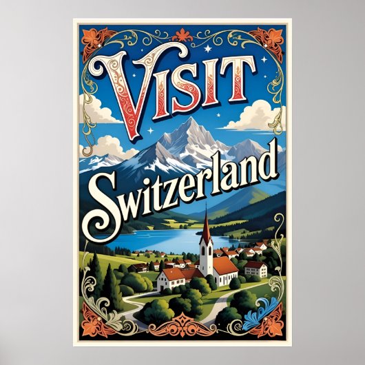 Visit Switzerland travel poster (Devant)