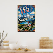 Visit Switzerland travel poster (Cuisine)