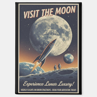 Visit the Moon - Retro travel poster Magneet