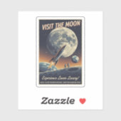 Visit the Moon - Retro travel poster Sticker (Vel)