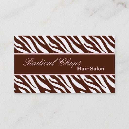 Visite 100 Borwn Pink Zebra Motif d'impression Carte de v (Devant)