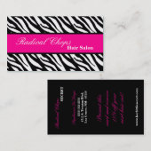 Visite 100 noir rose Zebra Motif d'impression Carte de vi (Devant / Derrière)