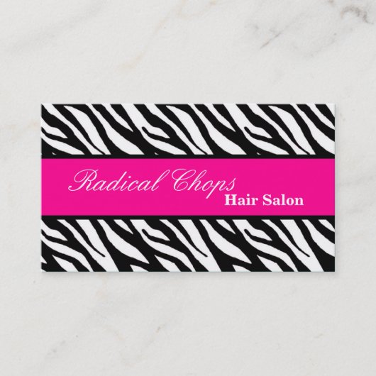 Visite 100 noir rose Zebra Motif d'impression Carte de vi (Devant)