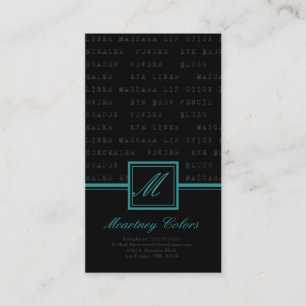 Visite 100 Turquoises Black Make Up Words Artist Carte de