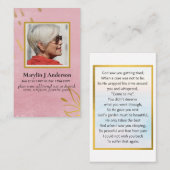 Visite 100x Élégante carte commémorative de prière en or  (Devant / Derrière)