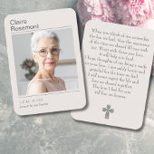 Visite À jamais dans nos cœurs Carte de prière de croix m