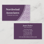 Visite Abstrait Scribbles Carte de visite, Violet (Devant / Derrière)