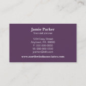 Visite Abstrait Scribbles Carte de visite, Violet (Dos)