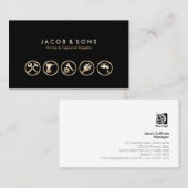 Visite Accueil Général Réparations Gold Icons Carte de vi (Devant / Derrière)