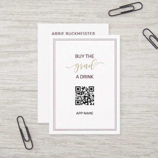 Visite Achetez la carte de graduation photo Grad a Drink (Devant/Arrière en situation)