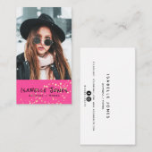 Visite Actor Model Singer Dancer Pink Photo Carte de visi (Devant / Derrière)