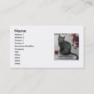 Visite Adoptez une carte de profil d'animal familier