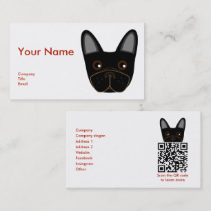Visite Adorable Visage de Chien-taureaux français - Carte