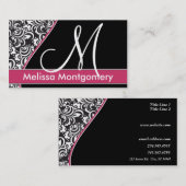 Visite Affaires élégantes de monogramme - carte de profil (Devant / Derrière)