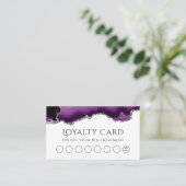 Visite agate d'argent violet Carte de fidélité (Debout devant)