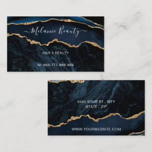 Visite Agate Marine Blue Gold Moderne Votre Carte de visi