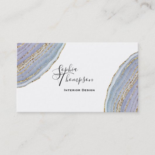 Visite Agate moderne de Geode de lavande d'or - carte de (Devant)