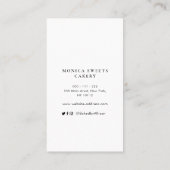 Visite agate noir et or gâteaux personnalisés carte de vi (Dos)