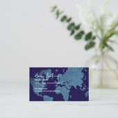 Visite Agent de voyage avec carte du monde bleue (Debout devant)